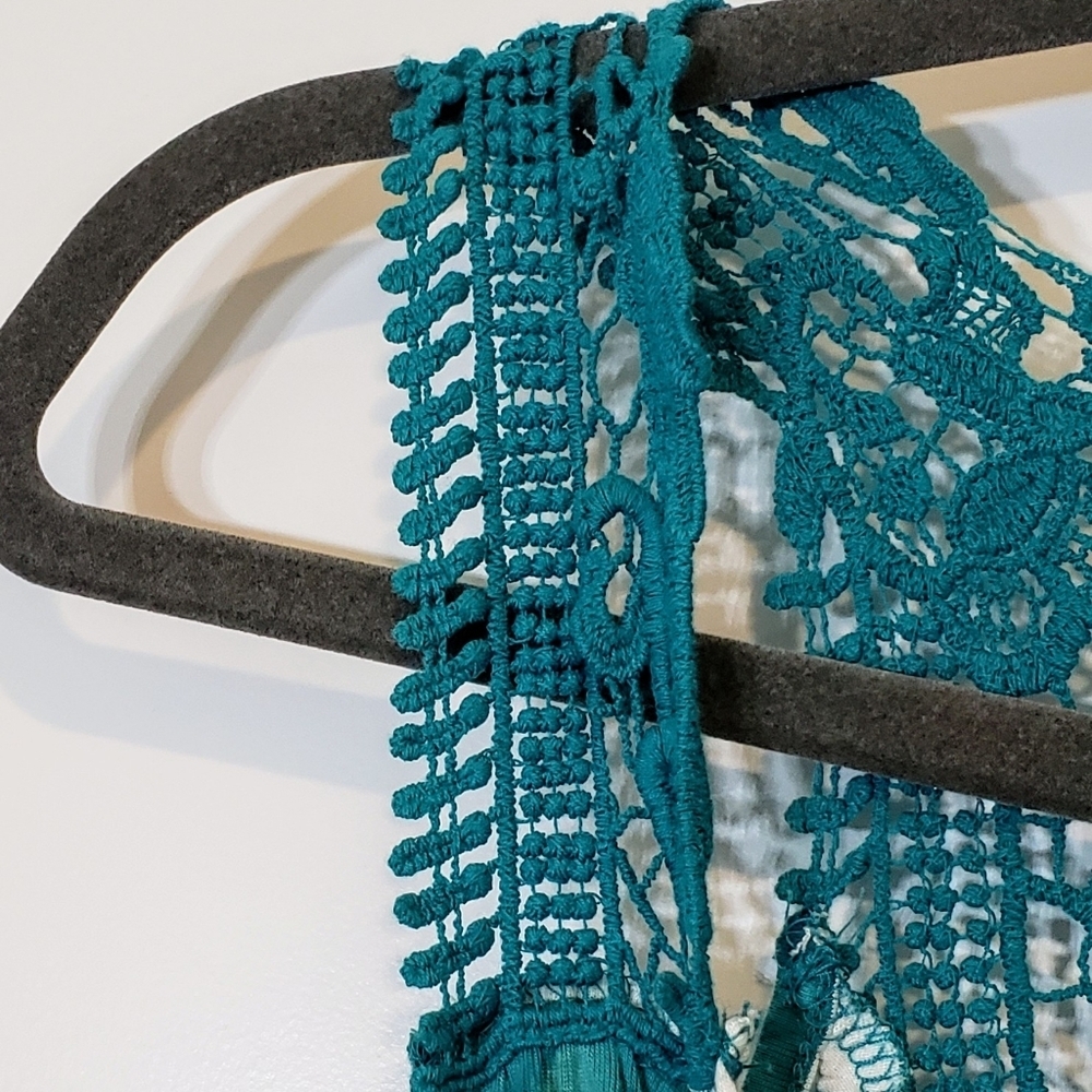 New Directions Weekend Sleeveless Cardigan Open Built In Tank Lace Size … - Picture 8 of 15